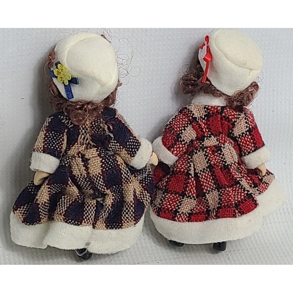 2 Vintage Porcelain Doll Set. Clothes Toy Girl Lady Lace Dress Hat Rare Antique?